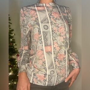 Abstract Vintage Floral Top